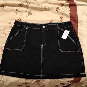 Black Utility Mini Skirt